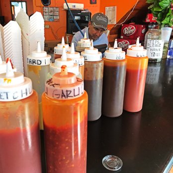 Buster's Cheesesteak - Yo Adrian! At least a dozen sauces to choose from... - American Near Me - San Francisco, California Buster's Cheesesteak - Yo Adrian! At least a dozen sauces to choose from... - American Near Me - San Francisco, California