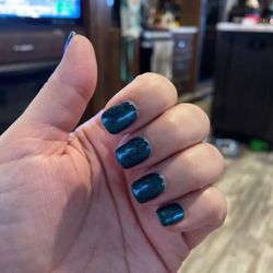Mani Pedi Spa - Natural nails with clear base dip and gel top.
