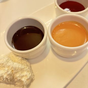 The Palm - Las Vegas - Trio of sauce that comes with zeppole - Steakhouses Near Me - Las Vegas, Nevada The Palm - Las Vegas - Trio of sauce that comes with zeppole - Steakhouses Near Me - Las Vegas, Nevada