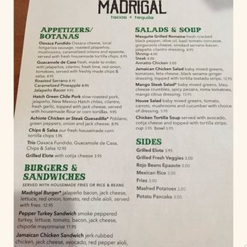 Cocina Madrigal - Menu (from website). - Tacos Near Me - Phoenix, Arizona Cocina Madrigal - Menu (from website). - Tacos Near Me - Phoenix, Arizona