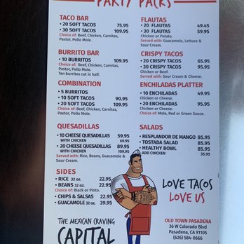 Taco Libre - Party menu - Mexican Near Me - Pasadena, California