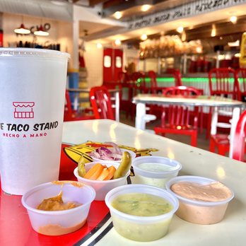 The Taco Stand - Drink and salsas. - Fast Food Near Me - Laguna Beach, California
