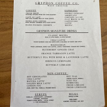 Gryphon Cafe - Breakfast, etc. menu - Coffee & Tea Near Me - West Chester, Pennsylvania Gryphon Cafe - Breakfast, etc. menu - Coffee & Tea Near Me - West Chester, Pennsylvania