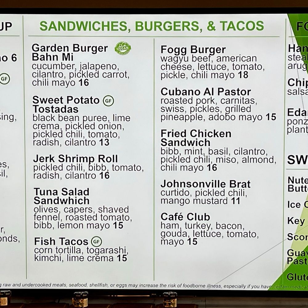 Fogg Cafe - Current Menu Board - Coffee & Tea Near Me - Naples, Florida Fogg Cafe - Current Menu Board - Coffee & Tea Near Me - Naples, Florida