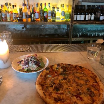 Bar Poet - Casablanca pizza and sunflower salad - Pizza Near Me - Toronto, Ontario