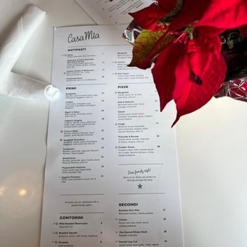 Casa Mia - the menu of the restaurant - Italian Near Me - West Vancouver, British Columbia