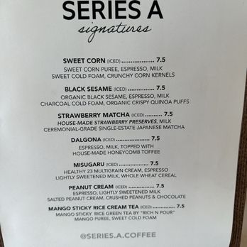 Series A Coffee - Menu that adds a few rotating coffee drinks! - Coffee & Tea Near Me - Beverly Hills, California Series A Coffee - Menu that adds a few rotating coffee drinks! - Coffee & Tea Near Me - Beverly Hills, California