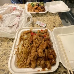 We always get chow Morin, The Original Orange Chicken, and then a different side each time. We always get chow Morin, The Original Orange Chicken, and then a different side each time.