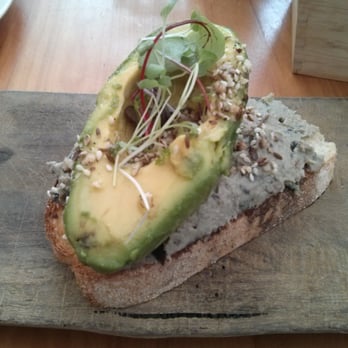 Plum Tucker Cafe - Spiced avocado on toast, with babaganoush and dukkah - Cafes Near Me - Red Hill, QLD