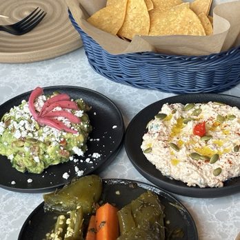 Almaya - Sides: Guac, Spicy Feta Dip, and pickled carrots and pepppers - Mexican Near Me - Los Angeles, California Almaya - Sides: Guac, Spicy Feta Dip, and pickled carrots and pepppers - Mexican Near Me - Los Angeles, California