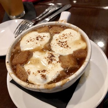 Bernard's - French Onion Soup - huge bowl of tasty soup. Much larger than a crock. Different than others as it had large slices tasty mozzarella. - New American Near Me - Roanoke, Virginia
