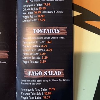 Bien Chido - a menu for a mexican restaurant - Mexican Near Me - Plano, Illinois