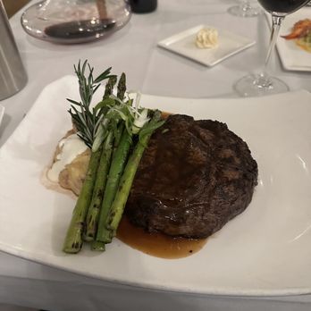 Bentley's Restaurant - Bentleys Ribeye over a mashed potato bed. Plenty for leftovers. - French Near Me - Charlotte, North Carolina Bentley's Restaurant - Bentleys Ribeye over a mashed potato bed. Plenty for leftovers. - French Near Me - Charlotte, North Carolina