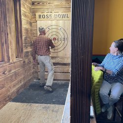 Rose Bowl - Axe throwing.