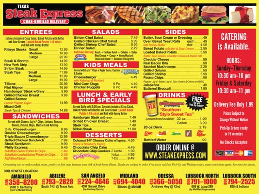 Menu photo 1 Texas Steak Express - Abilene Abilene, TX