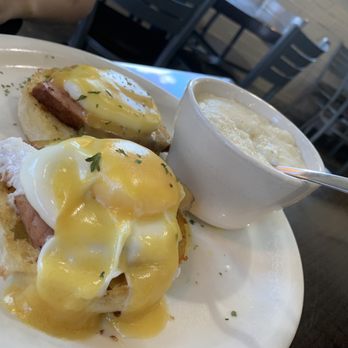 Fat Spoon Cafe - Eggs Benedict  Get choice of grits or potatoes - American Near Me - Covington, Louisiana