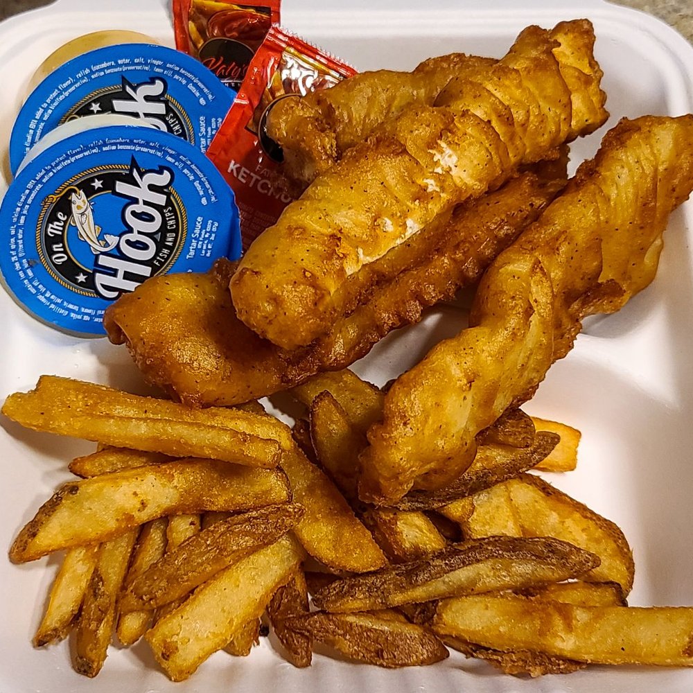 On the Hook - a tray of fries and a cup of yogurt - Food Trucks Near Me On the Hook - a tray of fries and a cup of yogurt - Food Trucks Near Me