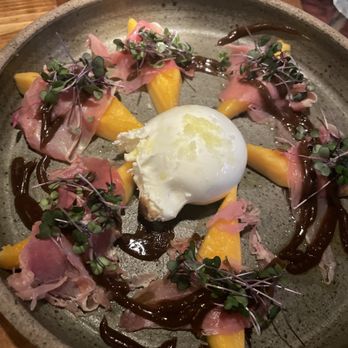 natuRe waikiki - Homemade burrata with prosciotto fig jam and fresh papaya - French Near Me - Honolulu, Hawaii natuRe waikiki - Homemade burrata with prosciotto fig jam and fresh papaya - French Near Me - Honolulu, Hawaii