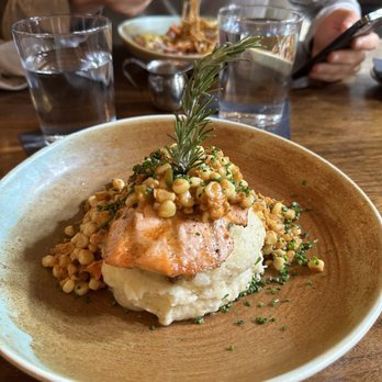 GRANVILLE - Mash potato and grilled salmon - New American Near Me - Studio City, California GRANVILLE - Mash potato and grilled salmon - New American Near Me - Studio City, California