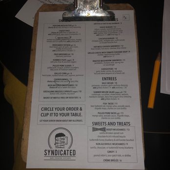 Syndicated Bar Theater Kitchen - Menu - Cinema Near Me - Brooklyn, New York Syndicated Bar Theater Kitchen - Menu - Cinema Near Me - Brooklyn, New York