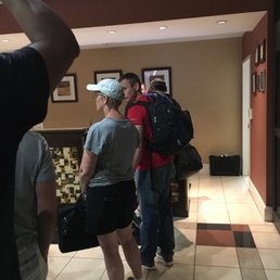 Waiting in line. One person at the counter. Not great.