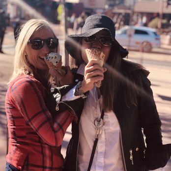 Sabrina's Ice Cream - two women eating ice cream - Ice Cream & Frozen Yogurt Near Me - Sedona, Arizona Sabrina's Ice Cream - two women eating ice cream - Ice Cream & Frozen Yogurt Near Me - Sedona, Arizona
