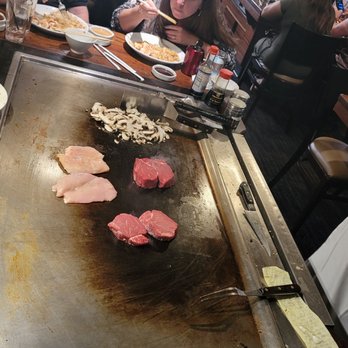 Benihana - Concord - The Filet Mignon, Mushrooms and Chicken on the grill - Sushi Bars Near Me - Concord, California Benihana - Concord - The Filet Mignon, Mushrooms and Chicken on the grill - Sushi Bars Near Me - Concord, California
