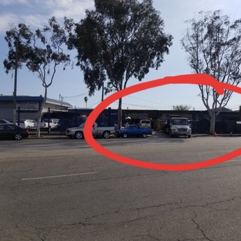 Pete's Tires - Their entrance is not the only one along the blue fence but I circled it for convenience. - Tires Near Me - Montebello, California