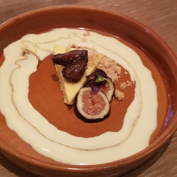 Edge Brasserie - Polenta pudding with rosemary anglaise and brown sugar figs - Cocktail Bars Near Me - Miami, Florida Edge Brasserie - Polenta pudding with rosemary anglaise and brown sugar figs - Cocktail Bars Near Me - Miami, Florida