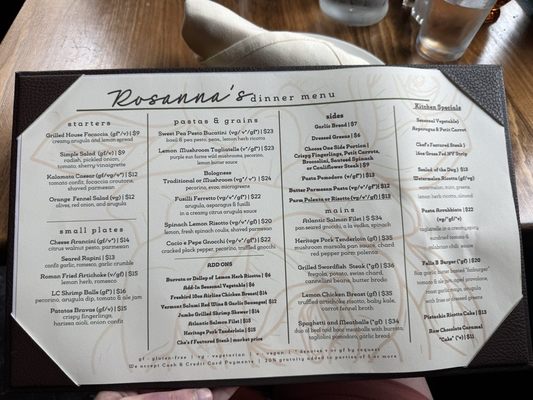 Menu photo 2 Rosanna’s Albany, NY Menu photo 2 Rosanna’s Albany, NY