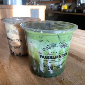 Bubble N Tea - Matcha strawberry Milk Tea, Classic Milk Tea - Coffee & Tea Near Me - Beaverton, Oregon