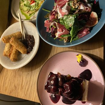 Bingham Riverhouse - Prosciutto Salad, Avocado Torta, Egg rolls, and Plum Cherry Cheesecake - Hotels Near Me - Richmond Upon Thames, SRY Bingham Riverhouse - Prosciutto Salad, Avocado Torta, Egg rolls, and Plum Cherry Cheesecake - Hotels Near Me - Richmond Upon Thames, SRY
