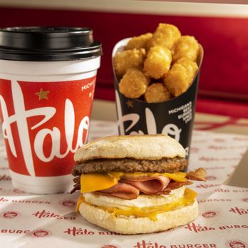 Halo Burger - Wake up with a Stacker from our Halo Burger breakfast menu. - Burgers Near Me - Flint, Michigan