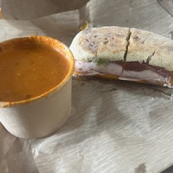Basic Eatery - Gouda and red pepper soup & the Basic TBA without the T