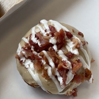 Duck Donuts - Peanut Butter Glaze, Bacon, and Marshmallow Drizzle. - Donuts Near Me - Winchester, Virginia Duck Donuts - Peanut Butter Glaze, Bacon, and Marshmallow Drizzle. - Donuts Near Me - Winchester, Virginia