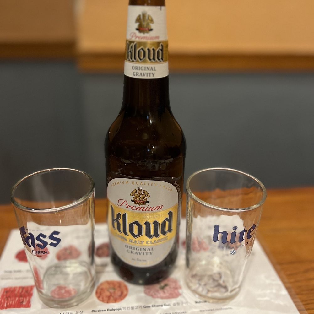 Seocho Garden - a bottle of kloud and two shot glasses - Korean Near Me - Lisle, Illinois Seocho Garden - a bottle of kloud and two shot glasses - Korean Near Me - Lisle, Illinois
