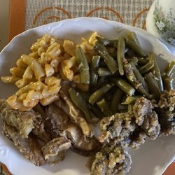 My big yummy dinner of livers and gizzards.