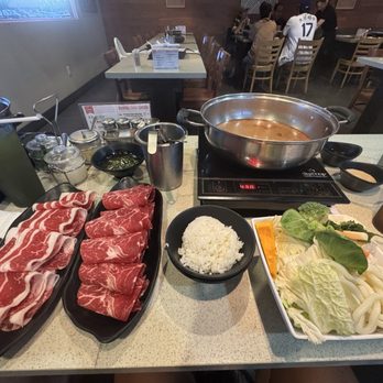 O'seyo Shabu Shabu - Short rib and angus prime beef with veggies rice and spicy miso soup - Japanese Near Me - Pasadena, California O'seyo Shabu Shabu - Short rib and angus prime beef with veggies rice and spicy miso soup - Japanese Near Me - Pasadena, California