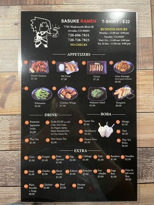 Menu photo 1 Sasuke Ramen Arvada, CO