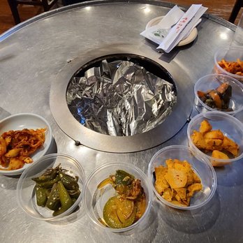 Yuk Jun Gui - Side dishes 5 more are still being served and it comes with 1 appetizer and soup, and a salad  for each person. - Korean Near Me - Flushing, New York