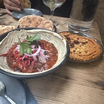 Miss Ada - MUHAMARRA (Roasted Red Pepper dish on the right) and the Short Rib - Mediterranean Near Me - Brooklyn, New York Miss Ada - MUHAMARRA (Roasted Red Pepper dish on the right) and the Short Rib - Mediterranean Near Me - Brooklyn, New York