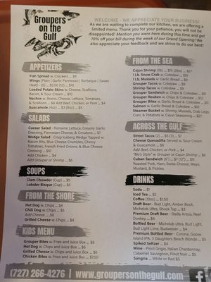 Menu photo 5 Groupers On The Gulf Indian Rocks Beach, FL