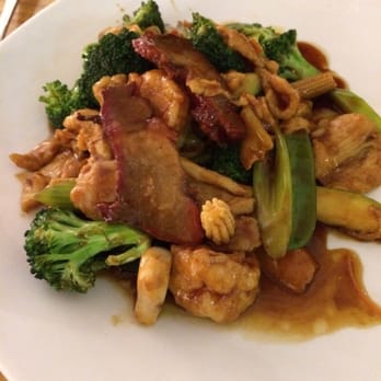 Bamboo Garden - Triple Delight: chicken, shrimp, roasted pork, fresh vegetables in tasty brown sauce - Chinese Near Me - Bel Air, Maryland