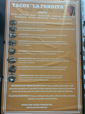 Menu photo 3 Tacos La Fondita Austin, TX