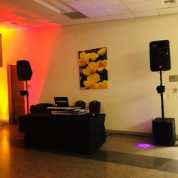 Brentwood Community Center - Photo of the DJ booth for the NYE party before the gig starts.