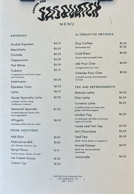 Menu photo 6 Coffee For Sasquatch Los Angeles, CA Menu photo 6 Coffee For Sasquatch Los Angeles, CA