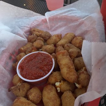 Serum's Good Time Emporium - Cheese curds, tasted like what you would get from a frozen box. Marinara was refrigerator cold - Pizza Near Me - Anoka, Minnesota Serum's Good Time Emporium - Cheese curds, tasted like what you would get from a frozen box. Marinara was refrigerator cold - Pizza Near Me - Anoka, Minnesota