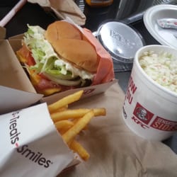 Bacon dbl cheesburger w crispy salty fries, n coleslaw mm