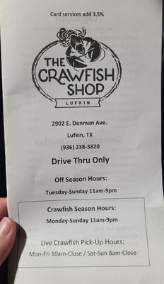 Menu photo 3 The Crawfish Shop Lufkin, TX