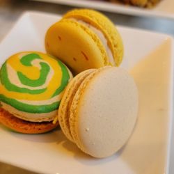 Lake Anne Coffee House & Wine Bar - Chocolate (3/5), Strawberry (1/5), coffee (1/5) macarons